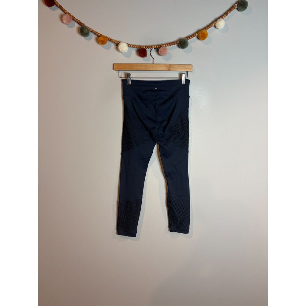 Koral navy blue mesh netting cropped leggings